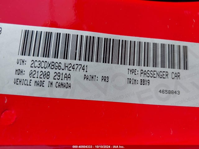 Dodge Charger Sxt Rwd 2018 2C3CDXBG6JH247741 Image 9