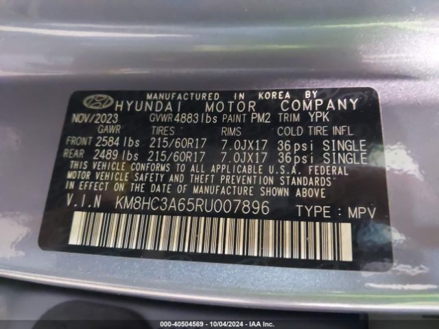 KM8HC3A65RU007896 Hyundai Kona Electric Sel