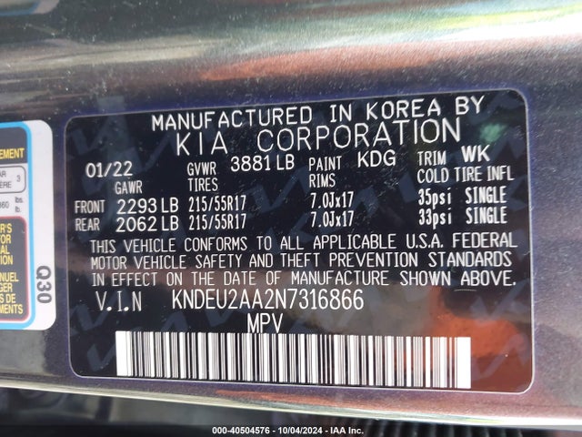 KIA SELTOS S 2022 KNDEU2AA2N7316866 Image 9