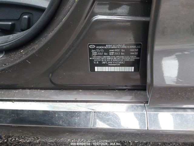 Hyundai Sonata Limited 2015 5NPE34AF1FH258062 Image 9