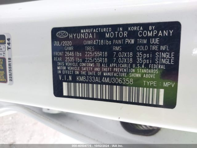 KM8J33AL4MU306358 Hyundai Tucson Limited
