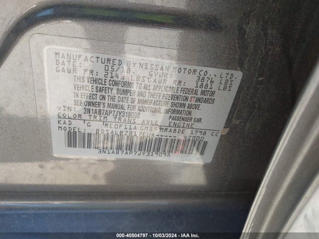 Nissan SENTRA S 2018 3N1AB7AP7JY319098 Image 9