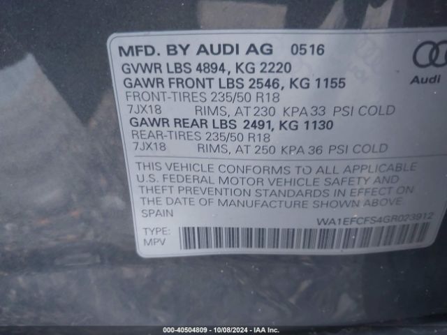 WA1EFCFS4GR023912 Audi Q3 2.0t Premium Plus
