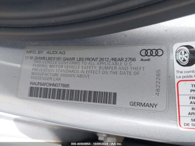 WAUF8AFC9HN077665 Audi A6 2.0t Premium