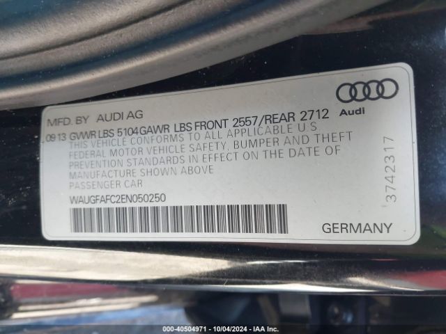 WAUGFAFC2EN050250 Audi A6 2.0t Premium