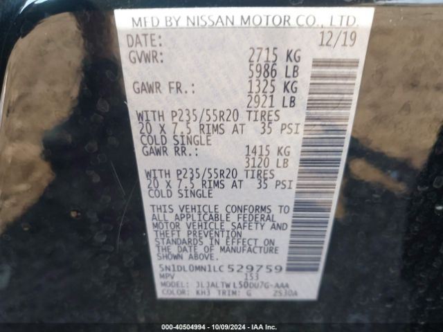 5N1DL0MN1LC529759 Infiniti QX60 LUXE