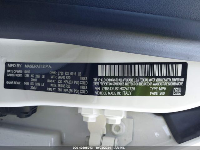 ZN661XUS1HX241725 Maserati Levante