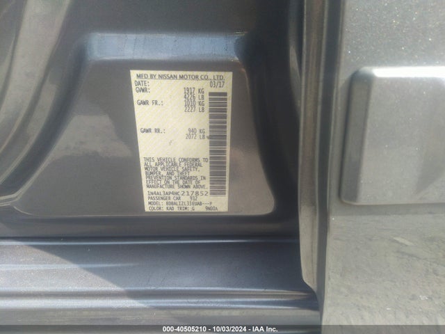 Nissan Altima 2.5 Sv 2017 1N4AL3AP4HC217852 Image 9