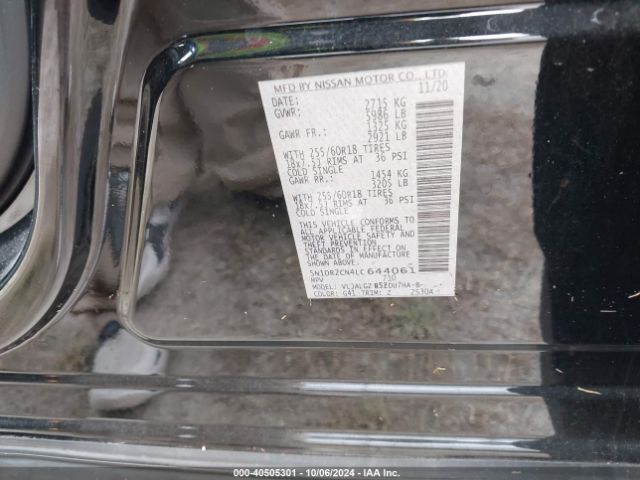 5N1DR2CN4LC644061 Nissan Pathfinder Sl 2wd