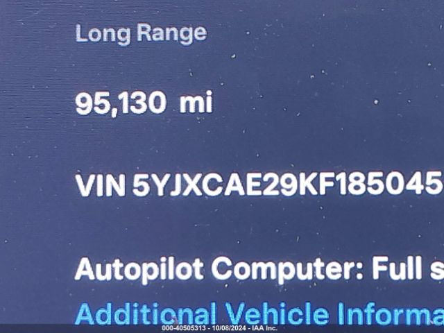 5YJXCAE29KF185045 Tesla Model X 100d/75d/long Range