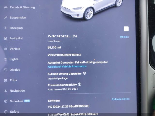 5YJXCAE29KF185045 Tesla Model X 100d/75d/long Range