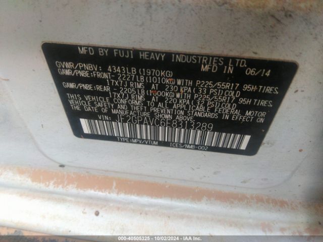 JF2GPAVC6E8313289 Subaru Xv Crosstrek 2.0i Premium