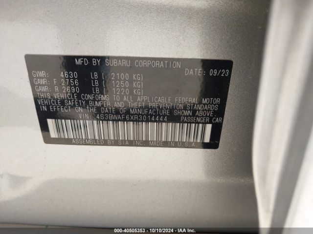 4S3BWAF6XR3014444 Subaru Legacy Premium