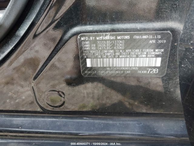 ML32A3HJ0KH012905 Mitsubishi MIRAGE ES