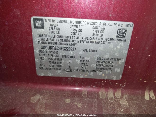 3GCUKREC9EG220937 Chevrolet Silverado 1500 1lt
