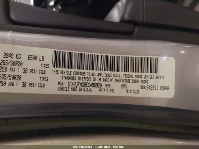 1C4RJFAG8EC496920 Jeep Grand Cherokee Altitude
