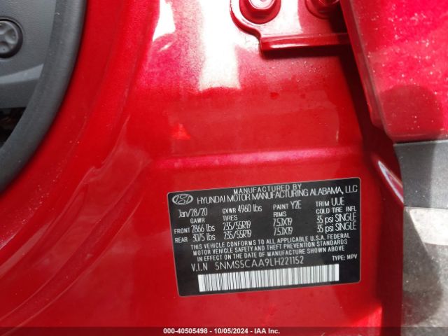 5NMS5CAA9LH221152 Hyundai Santa Fe Limited 2.0t
