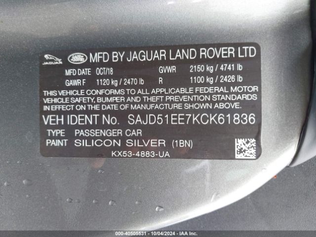2019 JAGUAR F-TYPE SAJD51EE7KCK61836 Photo 8
