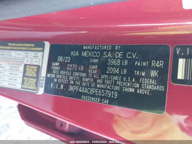 3KPF44AC8PE657919 KIA FORTE GT