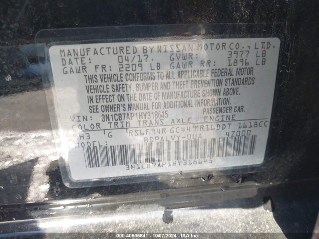 Nissan Sentra Nismo 2017 3N1CB7AP1HY318645 Image 9