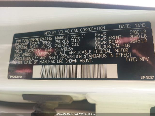 YV4612NK9G1247449 Volvo Xc70 T5 Premier