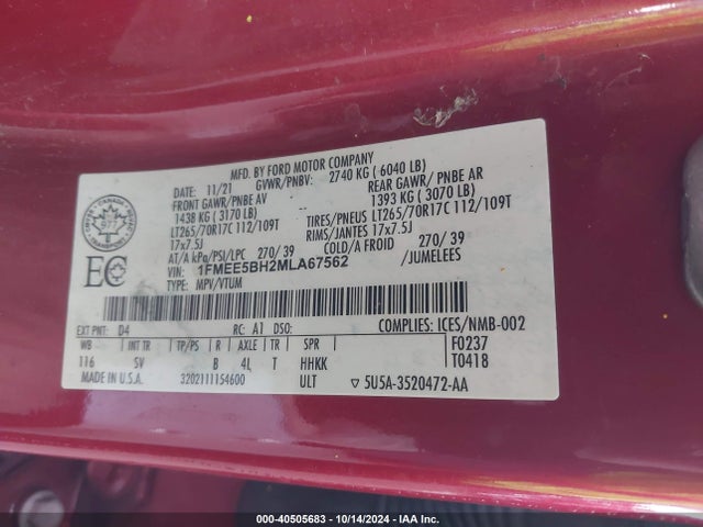 Ford Bronco Black Diamond 2021 1FMEE5BH2MLA67562 Image 9