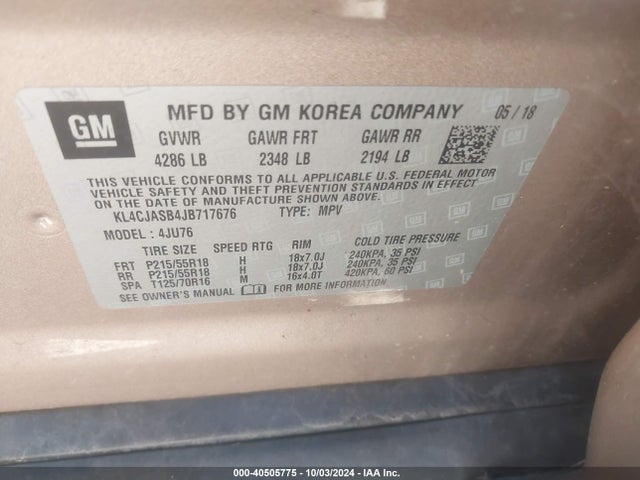 Buick Encore Preferred 2018 KL4CJASB4JB717676 Image 9
