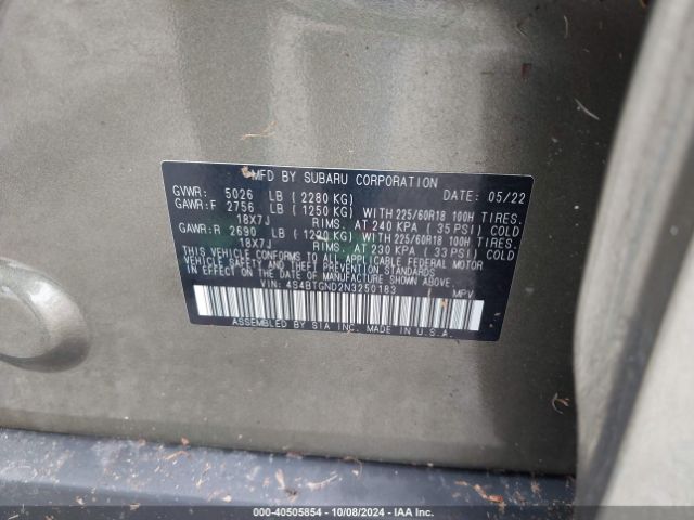 4S4BTGND2N3250183 Subaru Outback Limited Xt