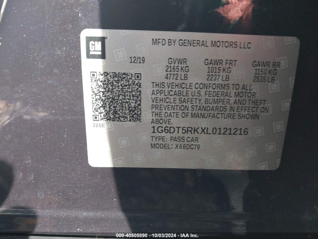 1G6DT5RKXL0121216 Cadillac Ct5 Premium Luxury
