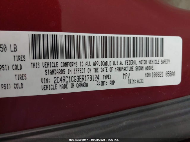 2C4RC1CG3ER178124 Chrysler Town & Country Touring-l