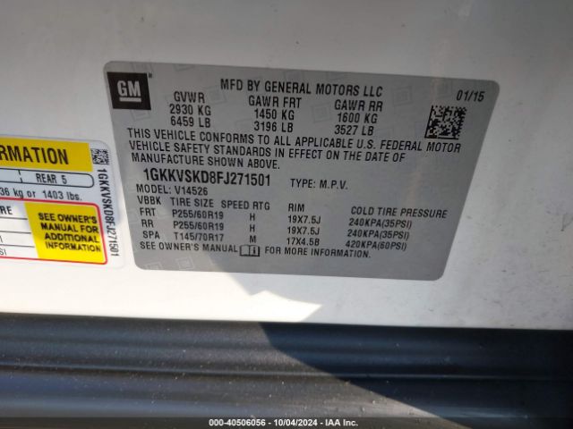 1GKKVSKD8FJ271501 GMC Acadia Slt-2