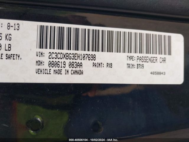 2C3CDXBG3EH107698 Dodge Charger Se