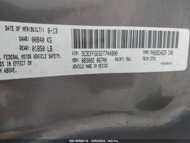 2013 FIAT 500E 3C3CFFGE6DT744800 Photo 8