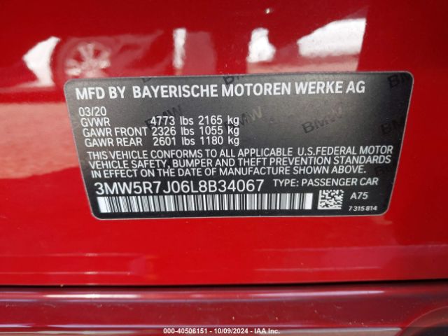 3MW5R7J06L8B34067 BMW 330i Xdrive
