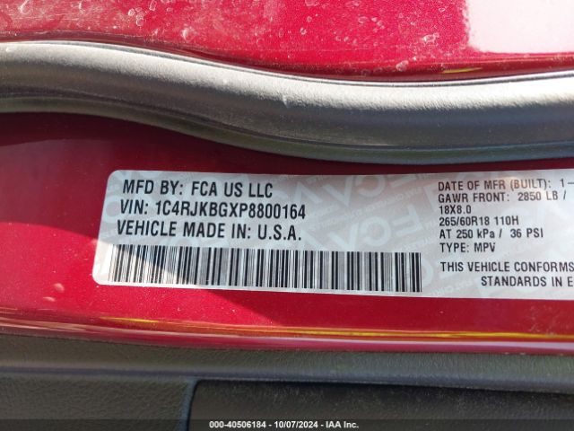 1C4RJKBGXP8800164 Jeep Grand Cherokee L Limited 4x4