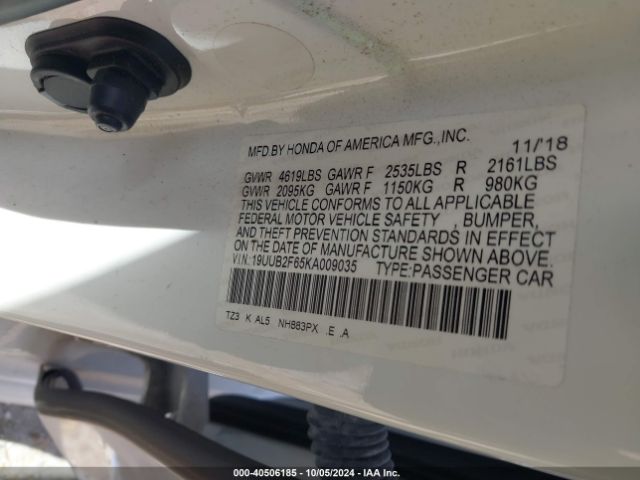 19UUB2F65KA009035 Acura Tlx Tech   A-spec Pkgs