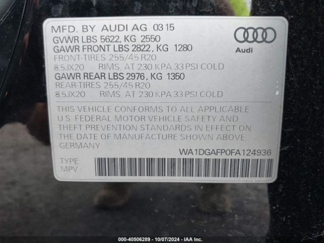 WA1DGAFP0FA124936 Audi Q5 Premium Plus