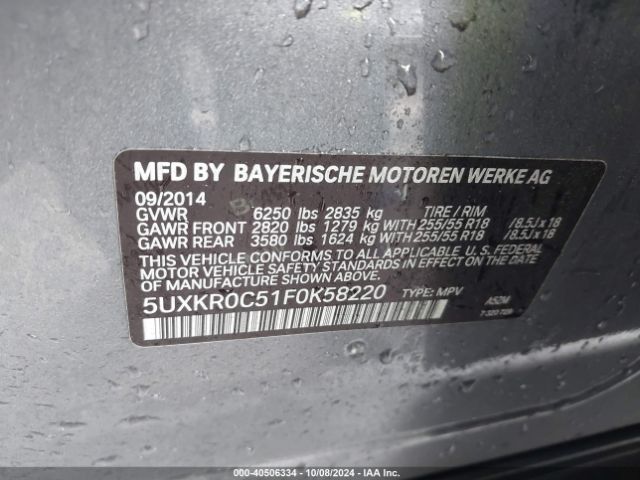 5UXKR0C51F0K58220 BMW X5 Xdrive35i