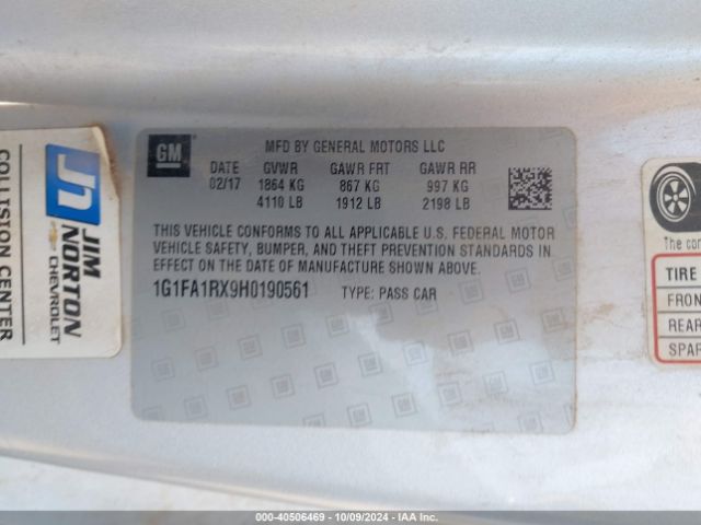 1G1FA1RX9H0190561 Chevrolet Camaro 1ls
