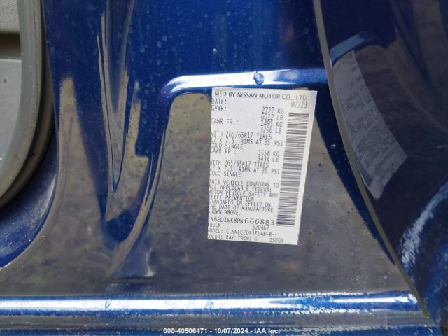 1N6ED1EK8PN666883 Nissan Frontier Sv 4x4