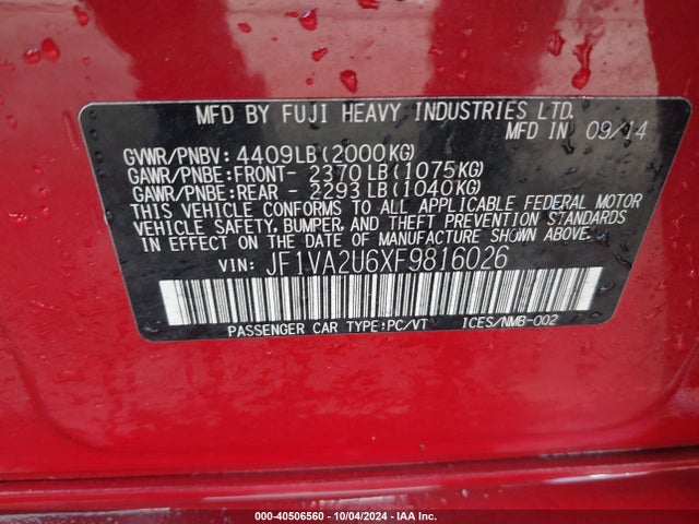 JF1VA2U6XF9816026 Subaru Wrx Sti Limited