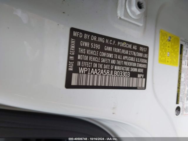 WP1AA2A58JLB03303 Porsche Macan