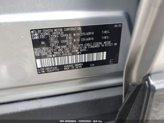 JTMEWRFV7LJ046306 Toyota Rav4 Hybrid Xse