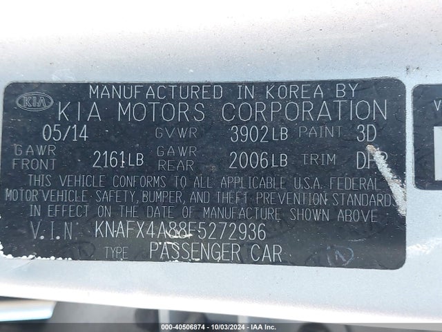 KIA FORTE EX 2015 KNAFX4A88F5272936 Image 9