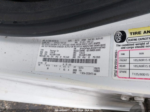 Ford FIESTA S 2016 3FADP4AJ8GM118760 Image 9