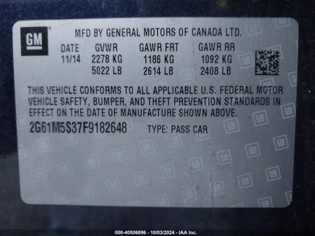 2G61M5S37F9182648 Cadillac XTS LUXURY