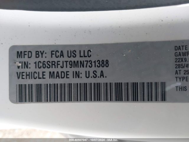 1C6SRFJT9MN731388 RAM 1500 Laramie  4x4 5'7 Box
