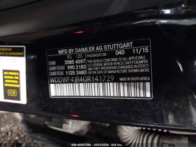 WDDWF4JB4GR141729 Mercedes-Benz C 300 Luxury/sport
