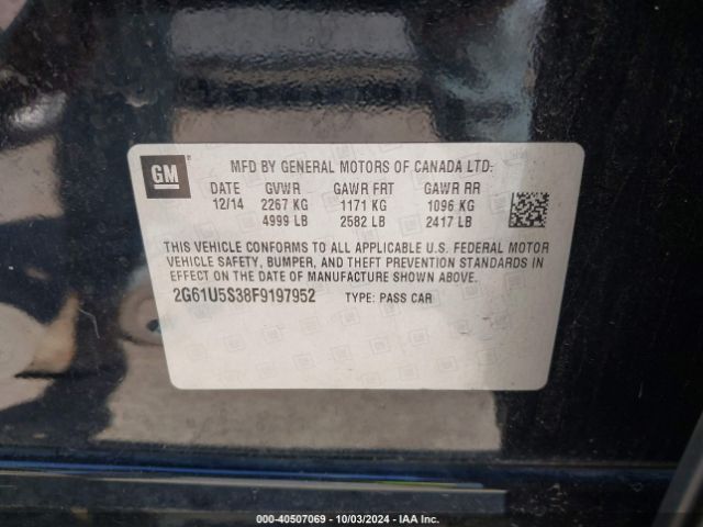 2G61U5S38F9197952 Cadillac Xts W20 Livery Package