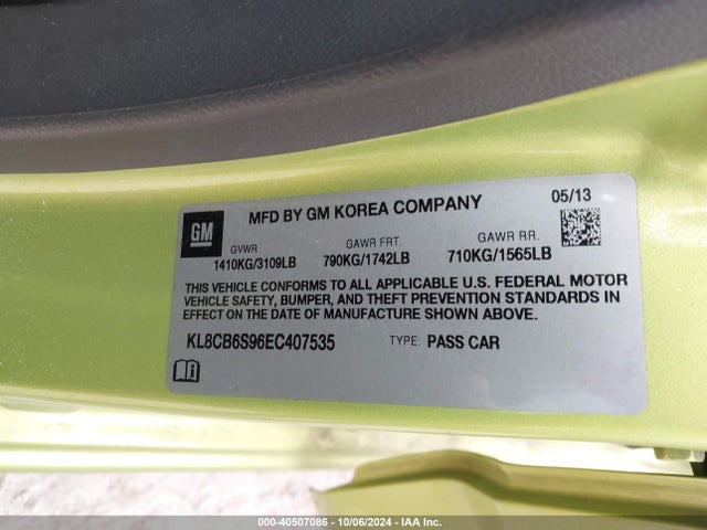 Chevrolet Spark Ls Auto 2014 KL8CB6S96EC407535 Image 9